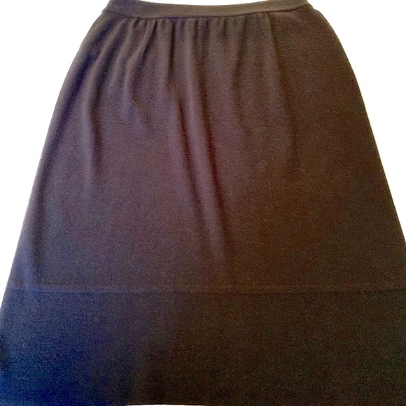 Sonia Rykiel warm soft black wool knit skirt at knee shiny rhinestones on pocket - Picture 8 of 8